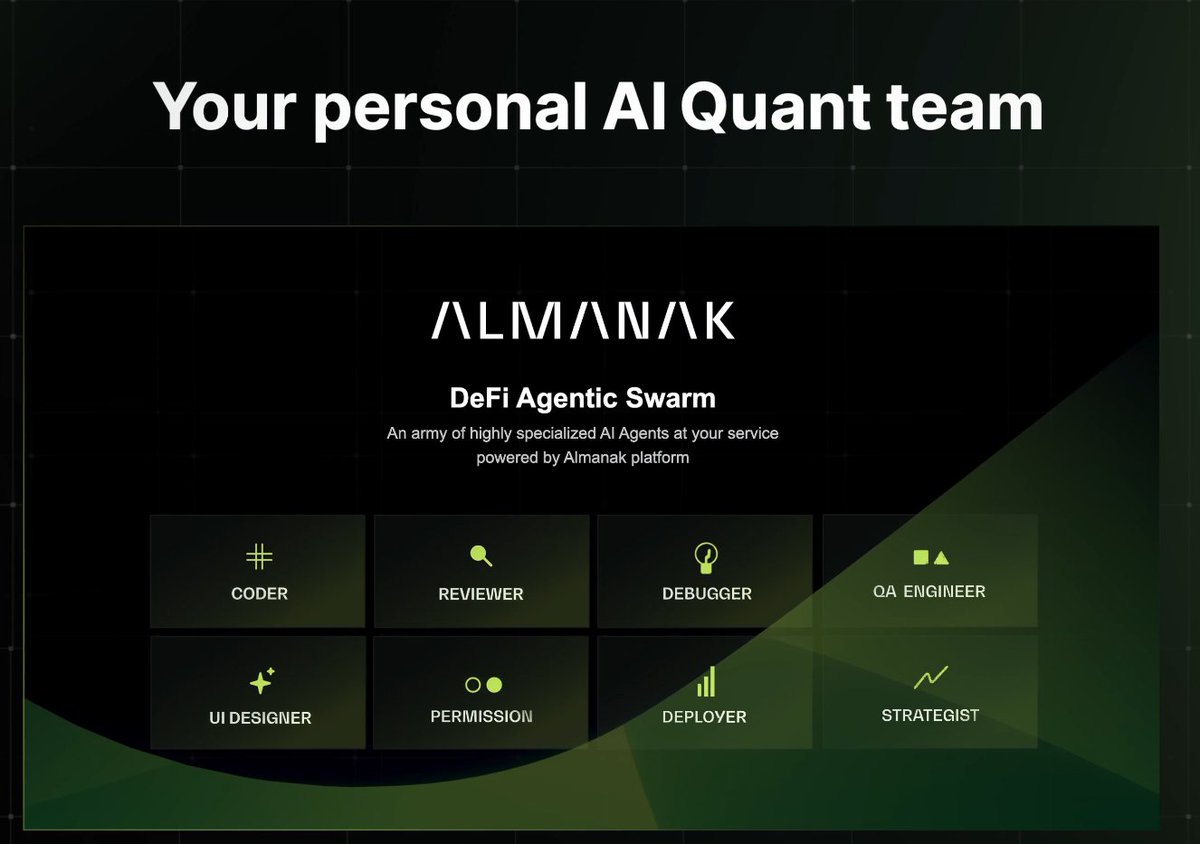 kimbunyu's tweet image. 이제 아이디어만 있으면 돈을 벌 수 있습니다.
&amp;gt; 집에 먼지만 쌓이던 코딩서적 모조리 처분합니다

@almanak 은 코딩을 할 필요없이 AI를 이용해 온체인 전략을 수립할 수 있도록 도와줍니다. 아이디어가 있어도 그동안 코딩 능력이 없어 실행하지 못하던 것들을 돌려볼 수 있게 되었습니다. 

이건…