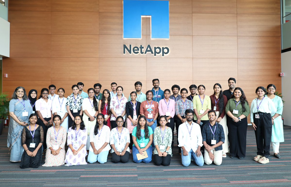 LifeAtNetApp's tweet image. Proud to inspire the next generation! 💙 We hosted @NetApp Scholars’ Day with FFE — connecting engineering grads to mentors, career insights &amp;amp; a behind-the-scenes Data Center tour in Bangalore. 🚀

#LifeAtNetApp #NetApp #WhyNetApp #NetAppCares #SocialImpact #GivingBack