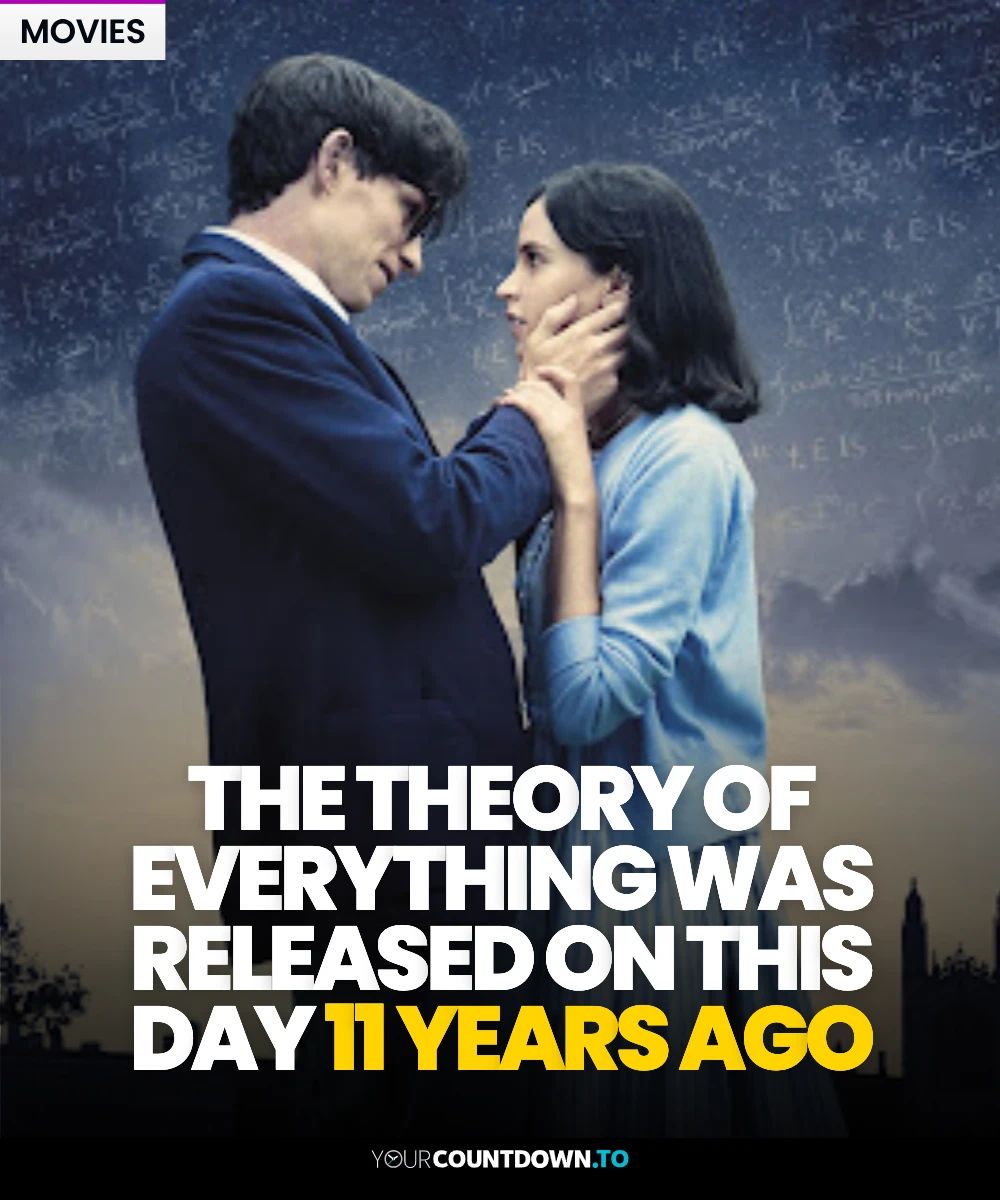 YourCountdownTo's tweet image. “The Theory of Everything” (2014) — the incredible true story of Stephen Hawking’s mind, love, and resilience. Eddie Redmayne’s Oscar-winning performance brings science and humanity together in one breathtaking film. 💫 #TheTheoryOfEverything #StephenHawking