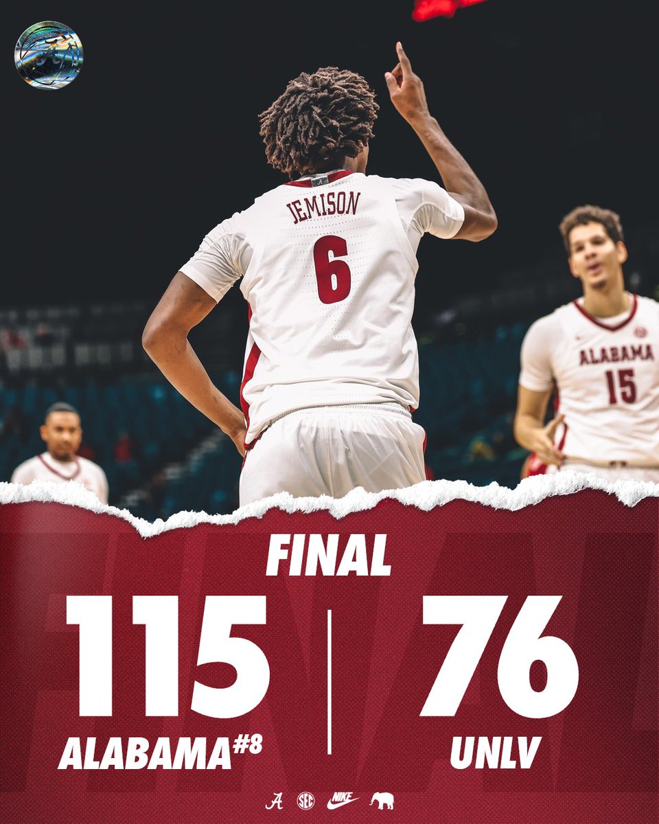 AlabamaMBB's tweet image. Bounce Back Dub.

#RollTide | #BlueCollarBasketball