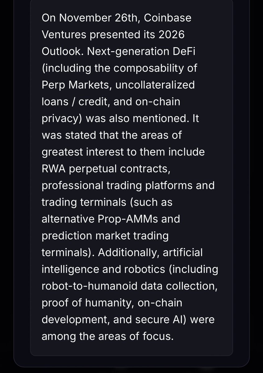 Coinbase Ventures to Focus on RWA Perpetual Contracts, Specialized Trading Platforms, and Trading Terminals in 2026
