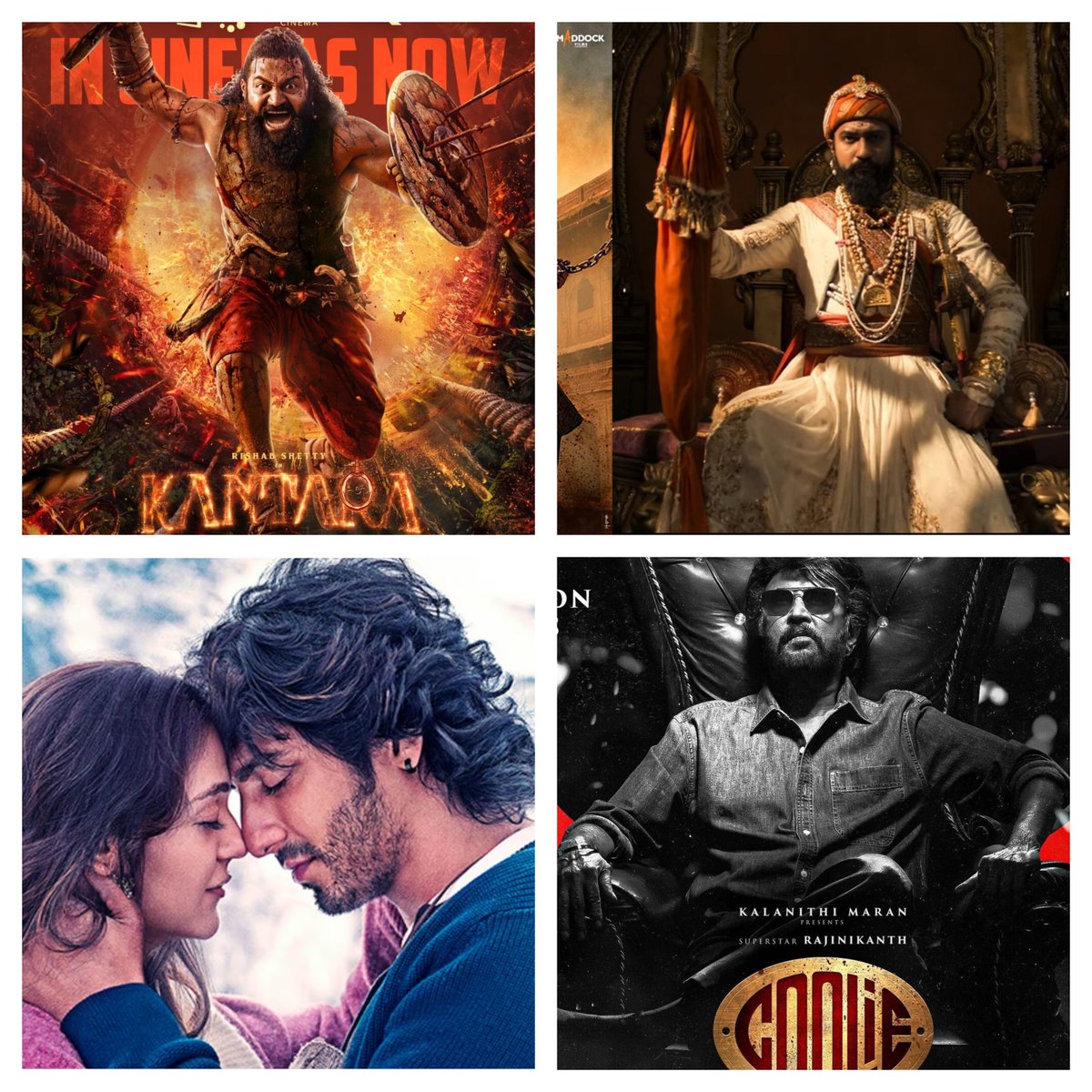 TradeBOC's tweet image. Top 20 Highest Grossing Indian Movies Worldwide Gross 2025

1️⃣ #KantaraChapter1 – ₹851.75 Cr
2️⃣ #Chhaava – ₹807.91 Cr
3️⃣ #Saiyaara – ₹570.33 Cr
4️⃣ #Coolie – ₹518.00 Cr
5️⃣ #War2 – ₹364.35 Cr
6️⃣ #MahavatarNarsimha – ₹326.82 Cr
7️⃣ #LokahChapter1 – ₹303.80 Cr
8️⃣ #TheyCallHimOG…