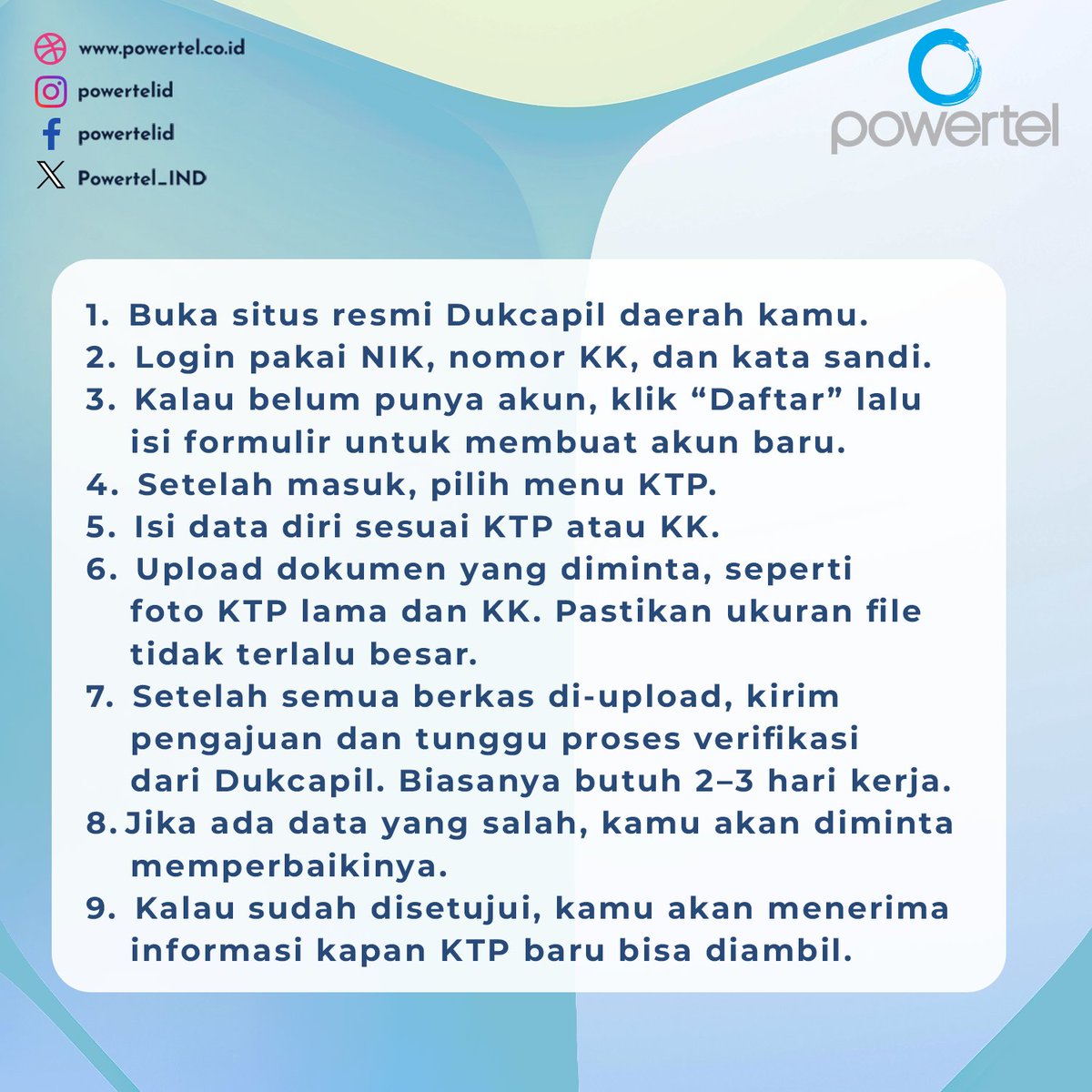 Powertel_IND's tweet image. Cara Ganti KTP Rusak Online Langsung dari Rumah

#ktprusak #gantiktponline #dukcapilonline #layananpublik #caragantiktp #ktpbaru #informasidukcapil #pengajuanktp #pelayananonlineramah #administrasionline #wargacepaturusan #powertelid