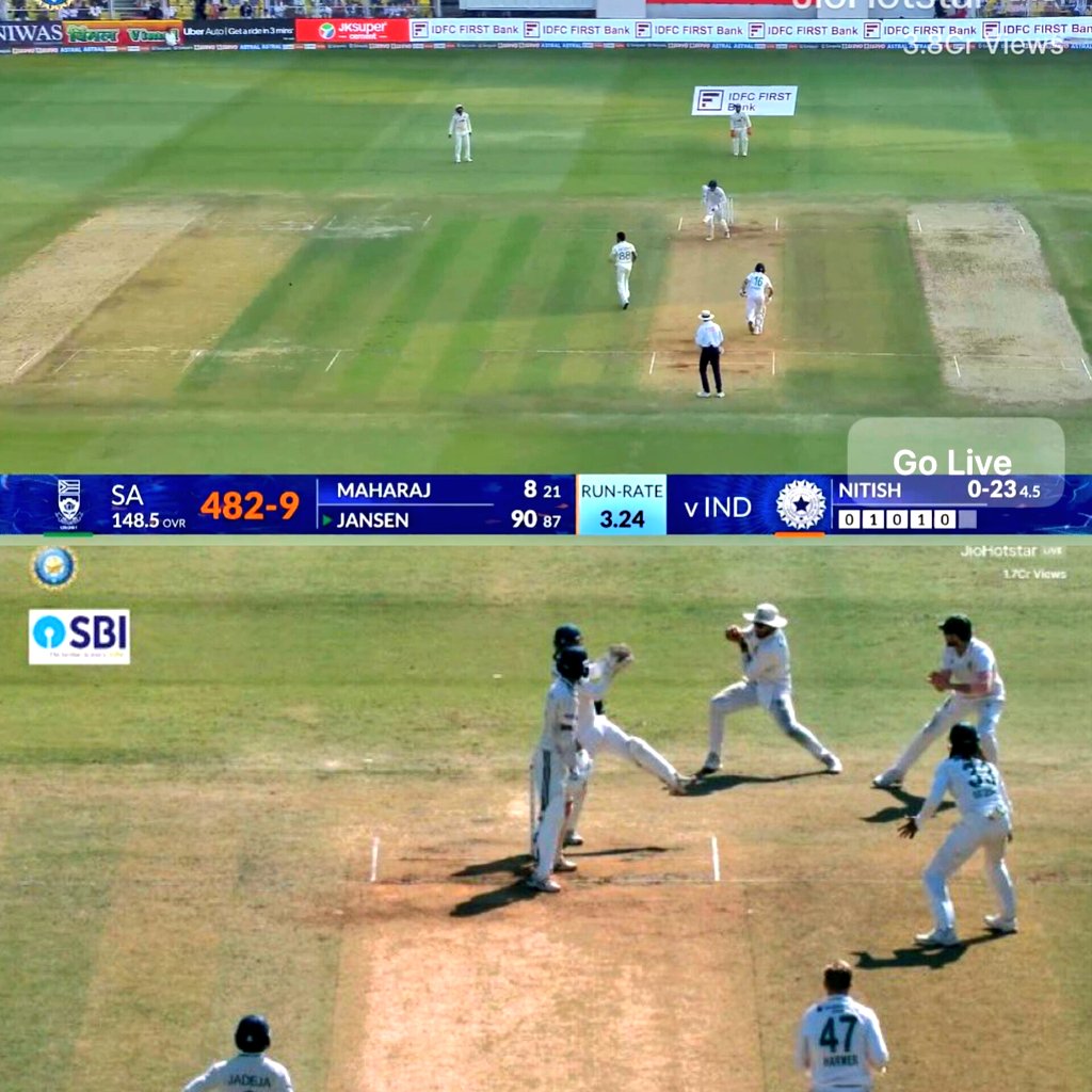 Kunal_KLR's tweet image. Pic 1 - Rishabh Pant’s field setup for tail.

Pic 2 - Temba Bavuma&apos;s feild setup for tail. 

Bhandara hai aaram se single le lo bhai.