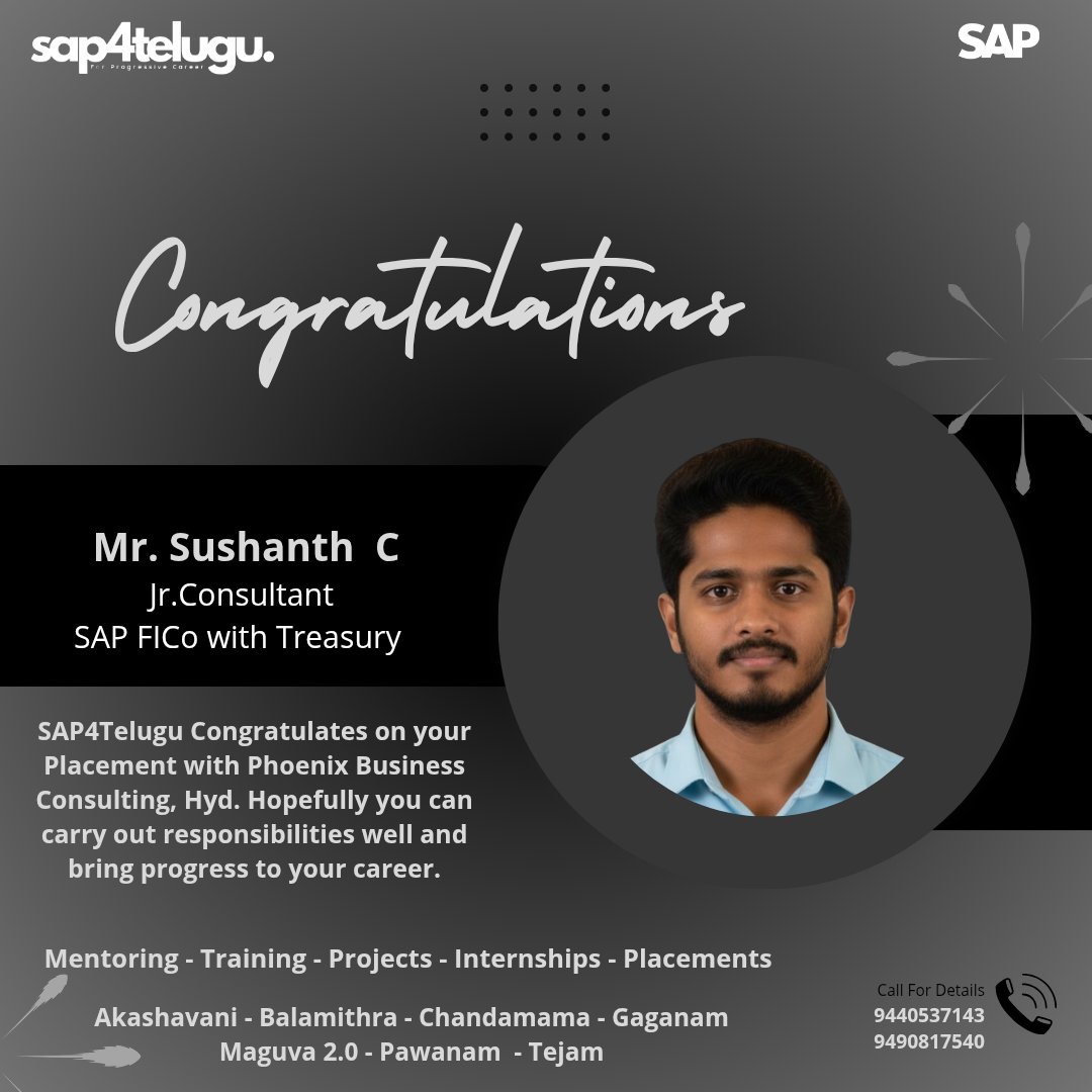 Sap4Telugu's tweet image. అకౌంట్స్ ఉద్యోగంలోంచి తీయకండని ఎంత బ్రతిమాలినా పట్టించుకోలేదు ఆ యాజమాన్యం.ఆ బాధనే ఇంధనంగా మార్చుకుని ప్రయత్నించి #SAP ఉద్యోగం సాధించిన మా
#SAP4Telugu విద్యార్ధి సుశాంత్ కి హార్దిక శుభాకాంక్షలు.
ఏం జరిగినా మన మంచికే.
#Congratulations Bro 
👏👏👏🍻🍻🍻
#S4TReview
#SAP4TeluguReview