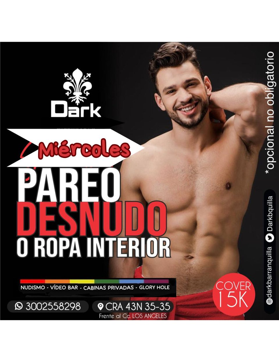 Hoy te invitamos a que vivamos un día full morboso y de mucha lujuria, HOY MIÉRCOLES DE DESNUDO, PAREO, LENCERÍA O ROPA INTERIOR, así que observa, toca y prueba pero sobre todo deja volar tu imaginación y gózate tu fantasía.
ABRIMOS DESDE LAS 10am PARA QUE TE RINDA