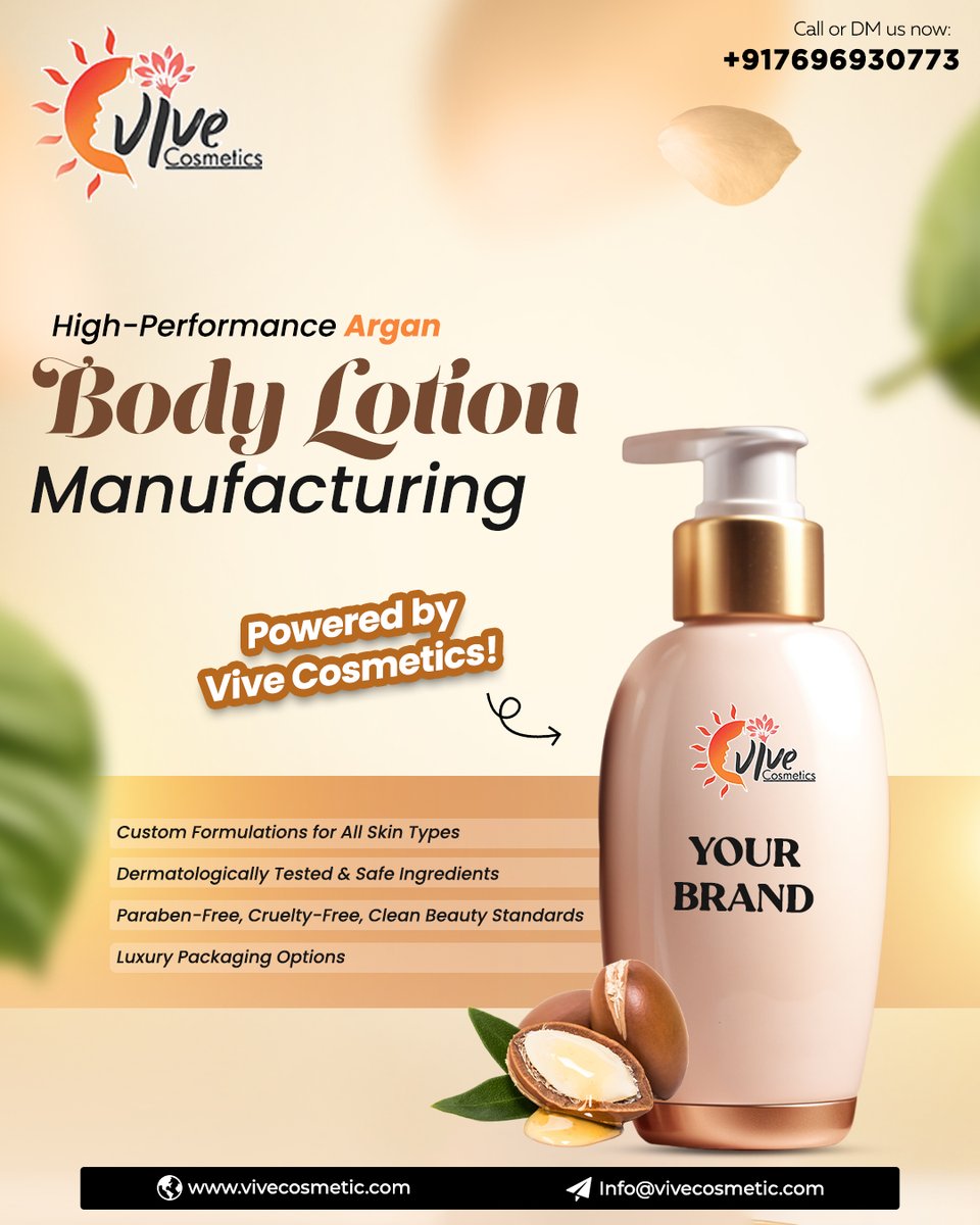 vivecosmetic's tweet image. Ready to glow from head to toe? Treat your skin to our rich argan body lotion, deeply hydrating and pure luxury in a bottle
+91 76969 30773
Info@vivecosmetic.com
#skincare #bodylotion #argan #glowingskin #cleanbeauty #skincareessentials #moisturize #crueltyfreebeauty #selfcare