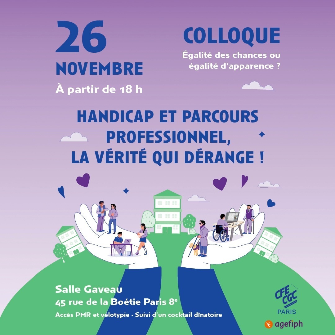 CFECGC's tweet image. On y est !
Ce soir, Salle Gaveau → Colloque « Handicap et parcours professionnel, la vérité qui dérange »
C&apos;est complet en présentiel, mais inscrivez-vous en distanciel 👉  cfecgc.org/actualites/col…