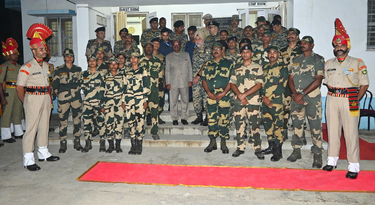 BSF_SOUTHBENGAL's tweet image. On 25 Nov 2025, Hon’ble Governor of West Bengal, Dr. C.V. Ananda Bose, visited BOP Atrosiya where he interacted with BSF personnel as well as addressed local villagers and briefed the media during his visit.