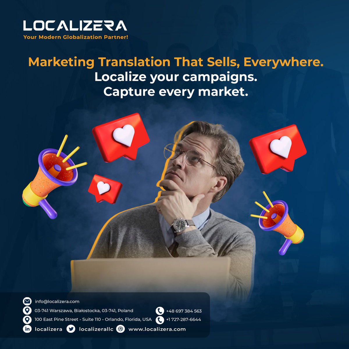 localizerallc's tweet image. 📢 Marketing that travels. With Localizera’s #marketing #translation services, your message connects, inspires, and converts — in any language. 🌍 Hire us now!
shorturl.at/QXEbF
#marketingtrends #Marketing_Communication #marketingvideo