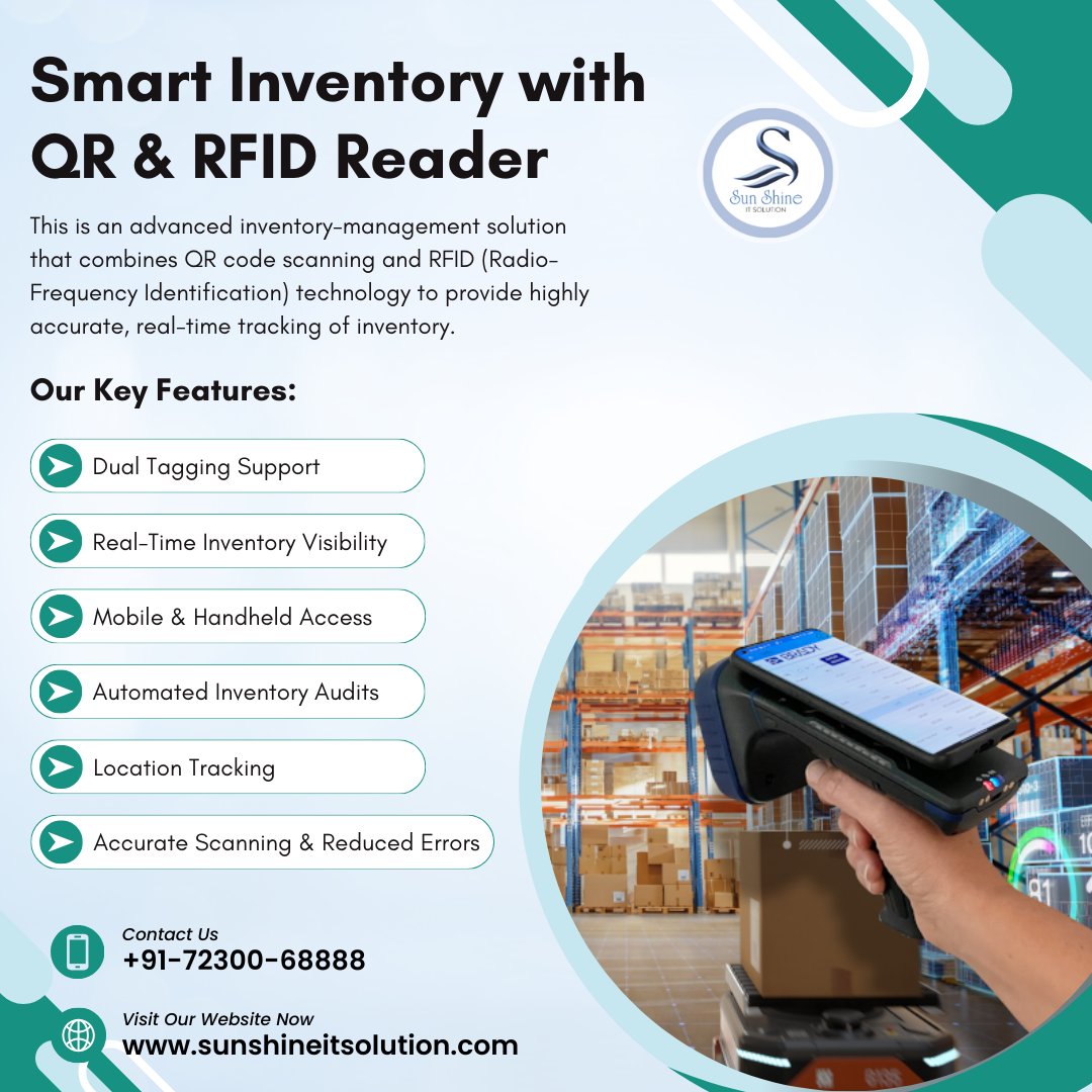sunshineitcomp1's tweet image. 📦 Inventory Management with Smart QR &amp;amp; RFID Technology 🚀
 
Please explore our YouTube channel for informative videos.
youtube.com/@sunshineitsol…

#SmartInventory #RFIDTechnology #QRcode #InventoryManagement #SupplyChainInnovation #WarehouseAutomation #SunShineITSolution