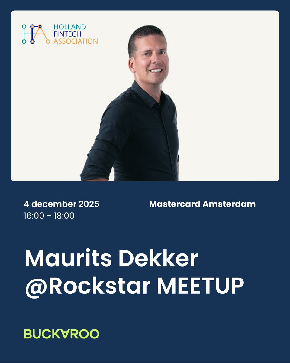 On Thursday, Dec 4, Buckaroo will be present at the Rockstar Meetup hosted by the Holland Fintech Association.
 
Our CCO Maurits Dekker will share how Buckaroo has grown over the past years and what steps were involved. 

#Buckaroo #Fintech #HollandFintech #Meetup  #Growth