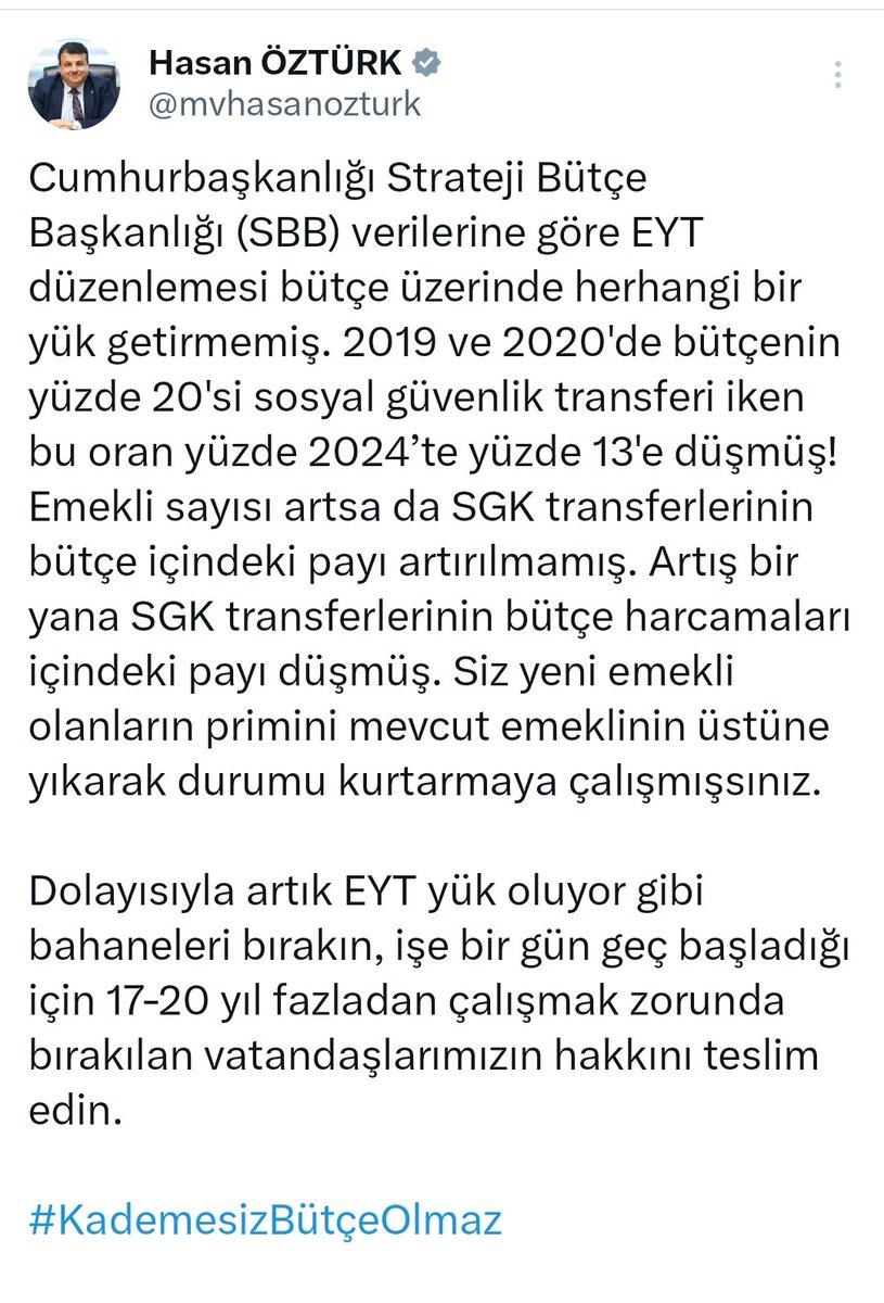 "EYT yük oldu, kademe daha da yük olur" tezi tamamen çökmüştür. 

SGK bütçesi giderek daha da iyiye gitmektedir. 

1999-2008 kademeli emekliliğin önünde hiçbir engel kalmamıştır. 

#KademeAdaletiSağlar