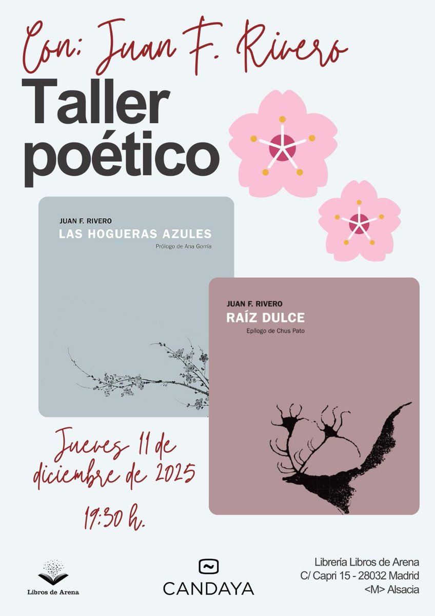 Amigas de Madrid, esto pasa el día 11 en Libros de Arena. Muchas ganas de hablar con vosotras de poesía y libritos. 🦉🍂