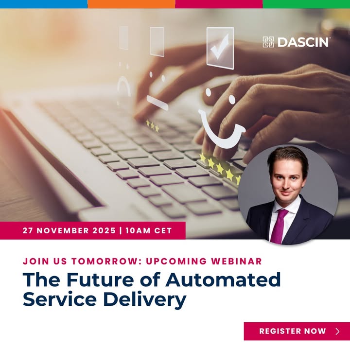 dascin_official's tweet image. Join tomorrow’s #webinar, 27 November 2025, 10 AM CET, to learn the core principles of #ServiceAutomation, from feedback-driven design to value, outcomes, and Push or Pull models. A must attend for teams shaping digital services. Register now: zurl.co/4qXHh

#DASCIN