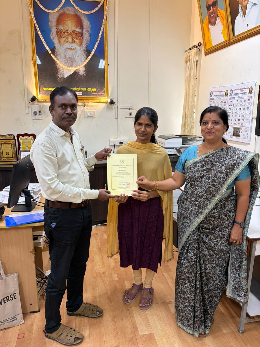 PeriyarVarsity's tweet image. 🌿✨ Proud Moment!
Botany PhD scholars Sridhar Dharman and Sathya Chinnadurai have completed their 3-month internship at King Mongkut&apos;s Institute of Technology, RIMOA, Thailand.
Wishing them continued success! 🌏📚
#PeriyarUniversity #Botany #PhDScholars #InternshipAbroad