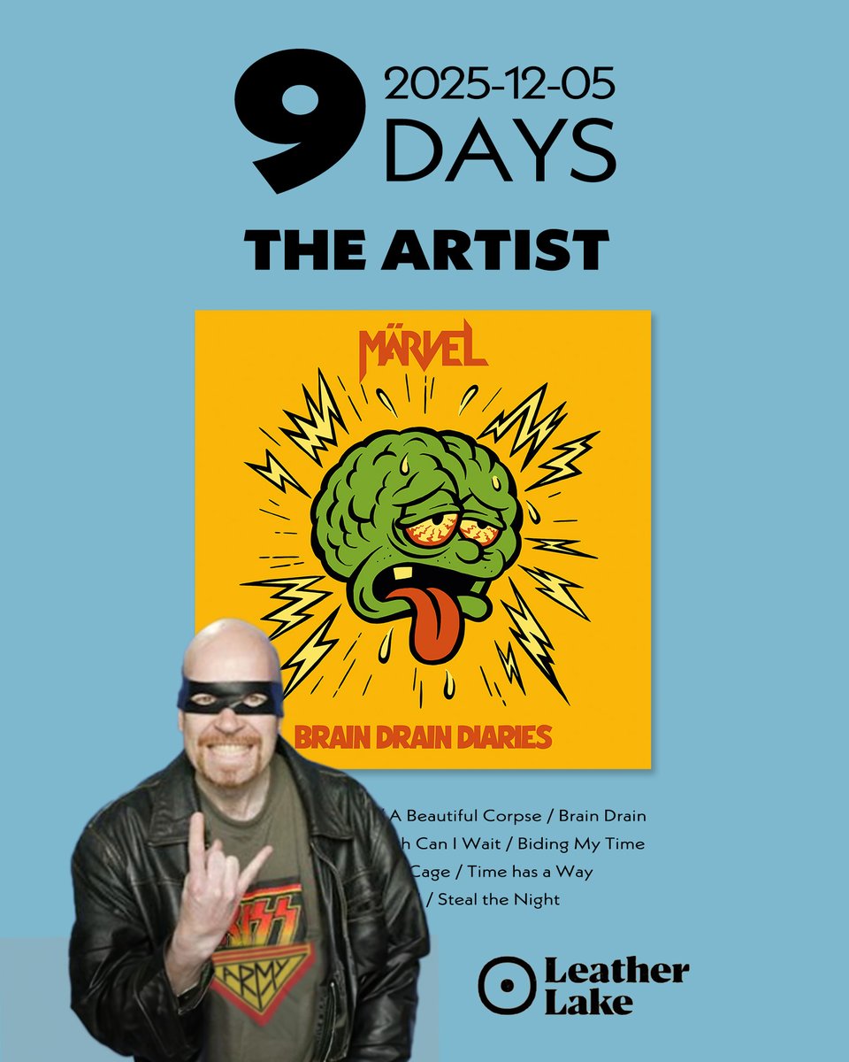 9 DAYS LEFT! Give it up for the man with the magic pen: Mats Engesten. Our trusted visual wizard for years. How many of his Märvel creations can you name?

🔗 Pre-save: marvel.ffm.to/braindraindiar…

#Märvel #BrainDrainDiaries #NewAlbum #LeatherLake #MatsEngesten #BrainDrain