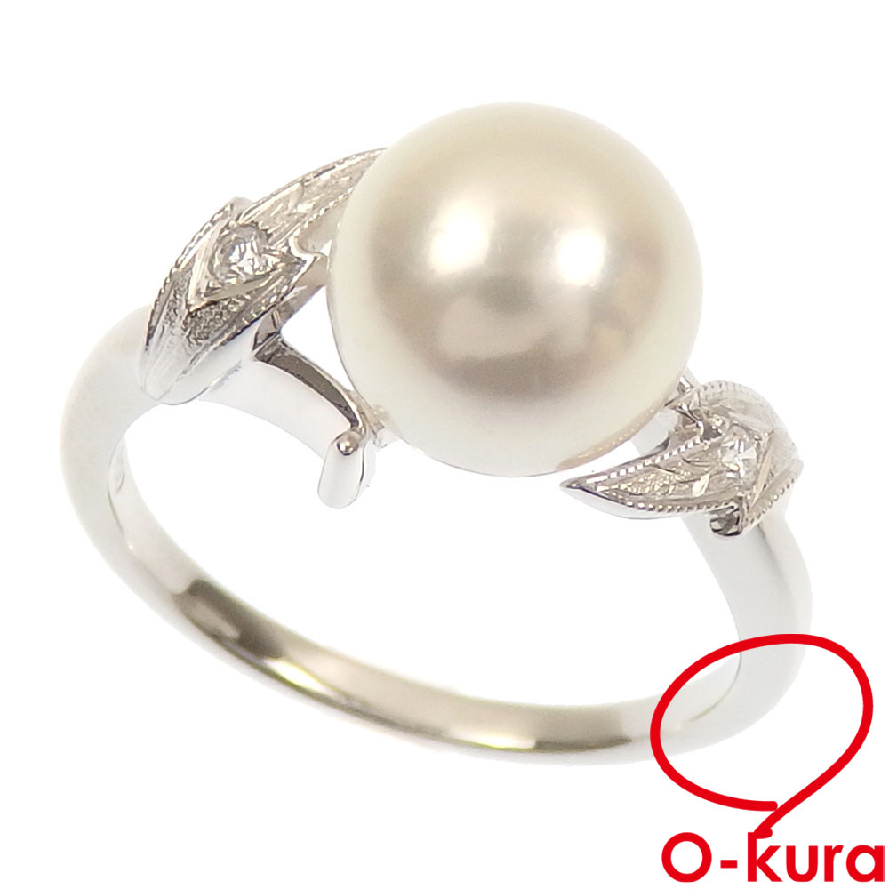8/美品 ミキモト Pt900 真珠 パール約8.3㎜珠 ダイヤ リング 指輪 ✨販売中✨ ミキモト（MIKIMOTO） Pt900 パール ダイヤモンド リング