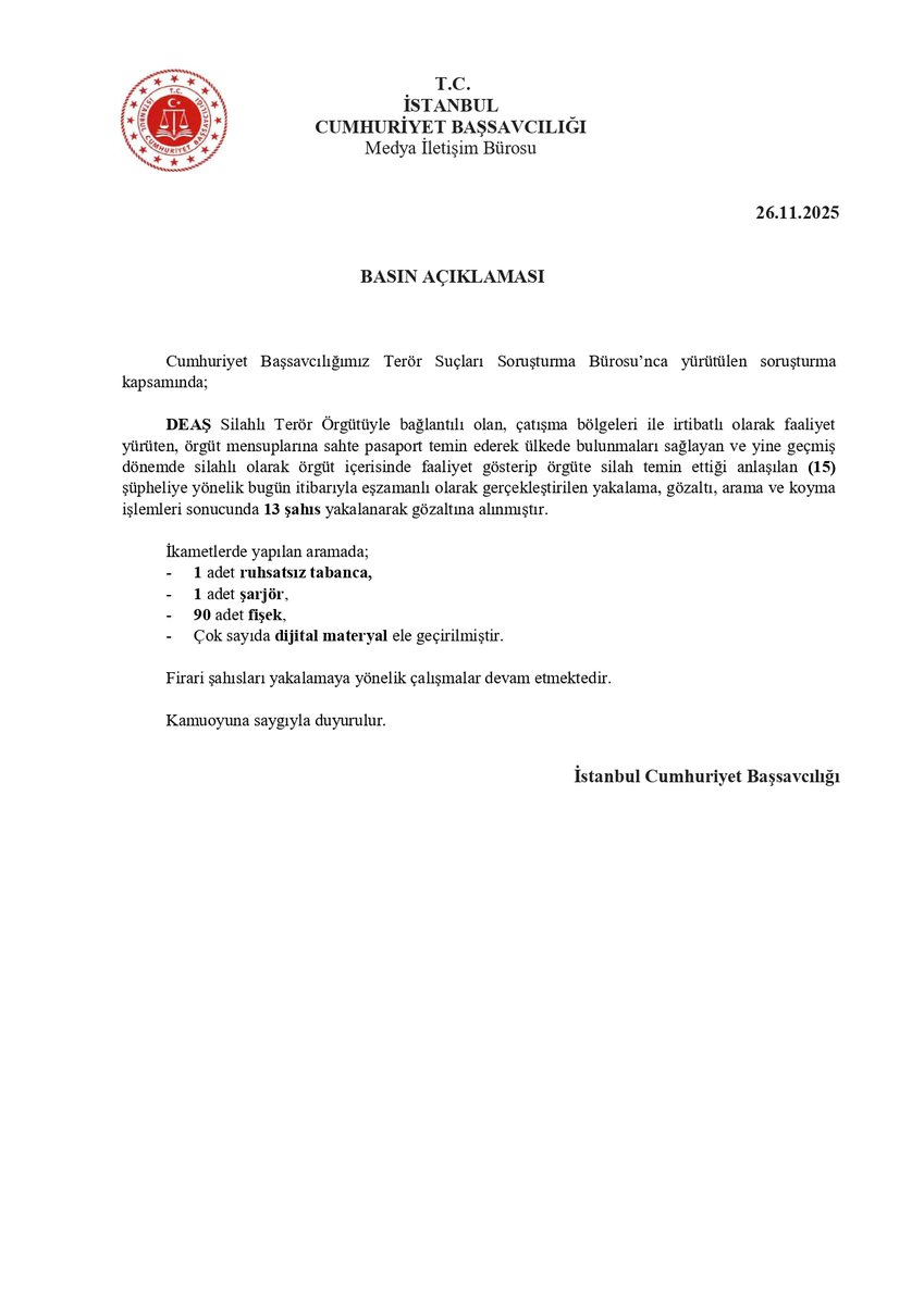 İstanbul Cumhuriyet Başsavcılığı (@istanbulcbs) on Twitter photo 