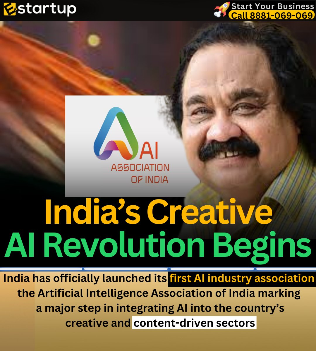 e_STARTUP_India's tweet image. India just got its first AI industry body! 🤖✨ Meet AIAI – bridging creativity and technology, shaping ethical AI, and empowering creators across film, music, gaming &amp;amp; more. The future of AI-powered creativity is here! 🚀
🎨 #AIAI #CreativeAI #Innovation #EthicalAI #IndiaA