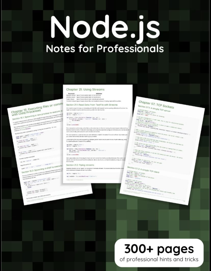 Oh_NoNameYet's tweet image. Learning Node.js is so simple with Notes #node #backenddevloper 

Introducing “Node.js eBook” PDF Guide..! #ebookpdf 

To get it, just:

1. Follow me for sure DM
2. Like and Repost
3. Comment &quot;Node&quot;