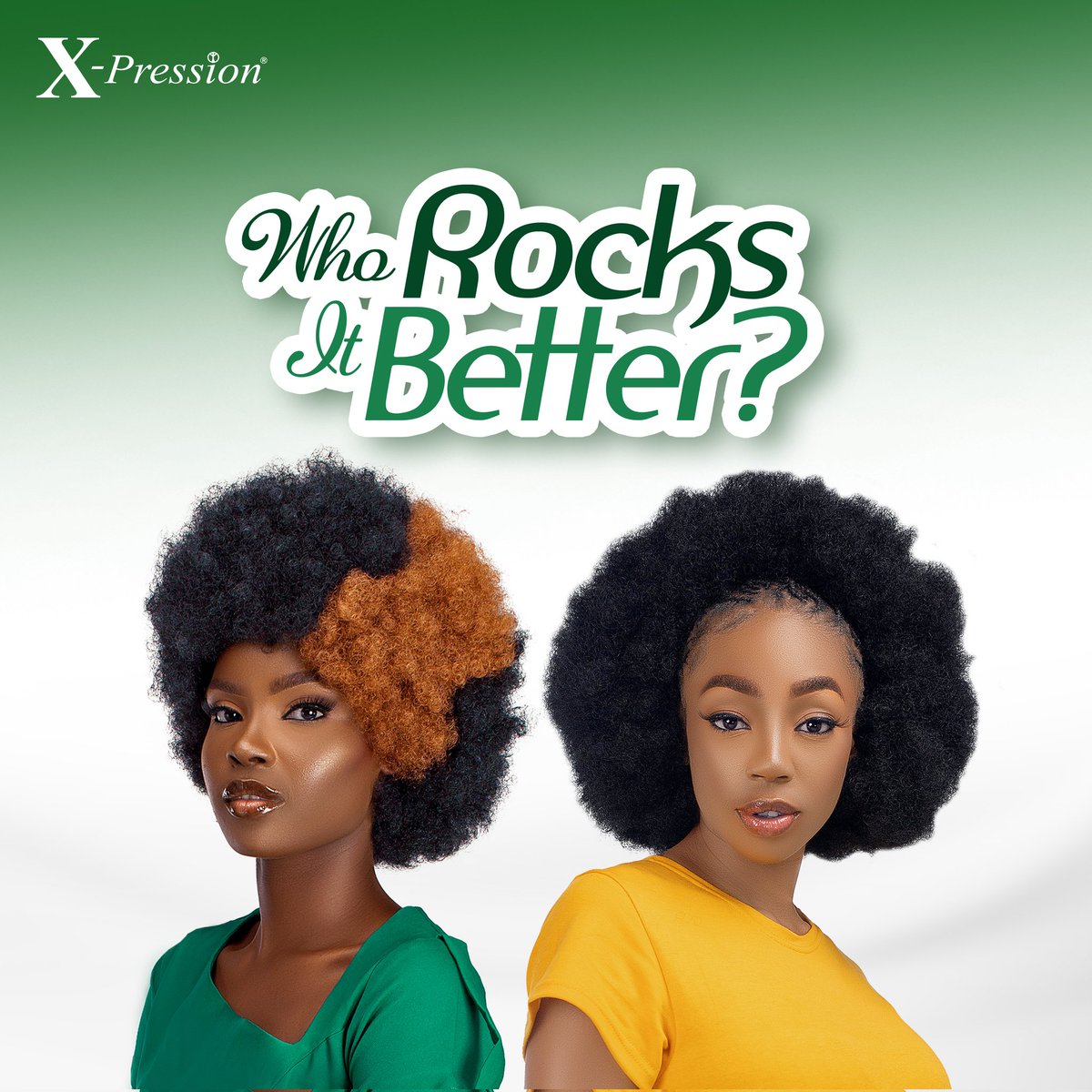 xp4you's tweet image. Rocking the X-Pression Funky afro looks is best with a little bit of an attitude 👌. Looking at these models, who do you think rocks it better. 

#xp4you 
#xpression 
#xpressionhair 
#wednsday 
#fypviral