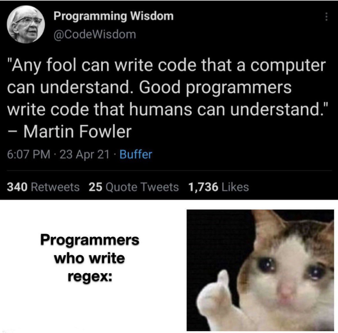 smartnakamoura's tweet image. Good programmers write code that humans can understand 🤓