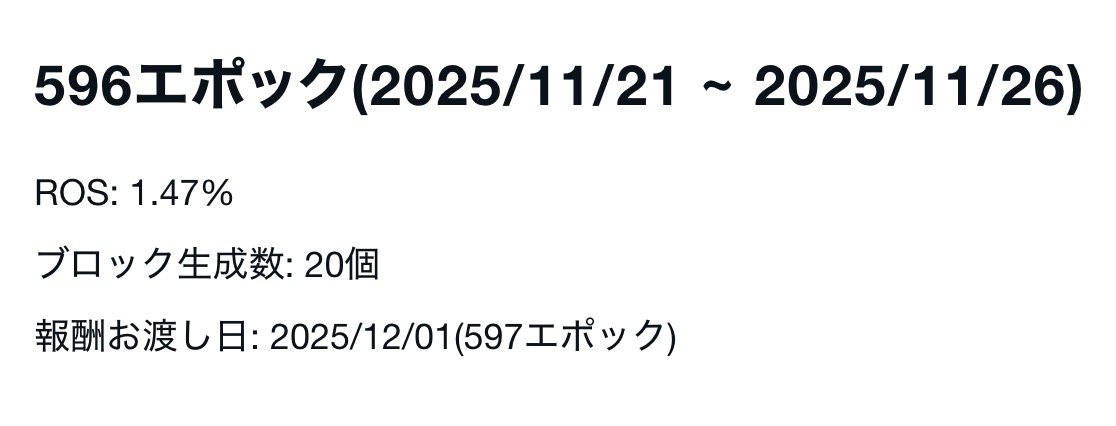 momoadapool's tweet image. エポックレポート更新いたしました。
note.com/momo_ada_pool/…

サーバーの状態を常に正常に稼働しているのを確認し、ブロック生成の準備はいつでも万端に整えています！

今後とも【MOMO ADA POOL】をどうぞよろしくお願い致します！

委任量: 3452万ADA
飽和: 45.1%
マージン: 0%