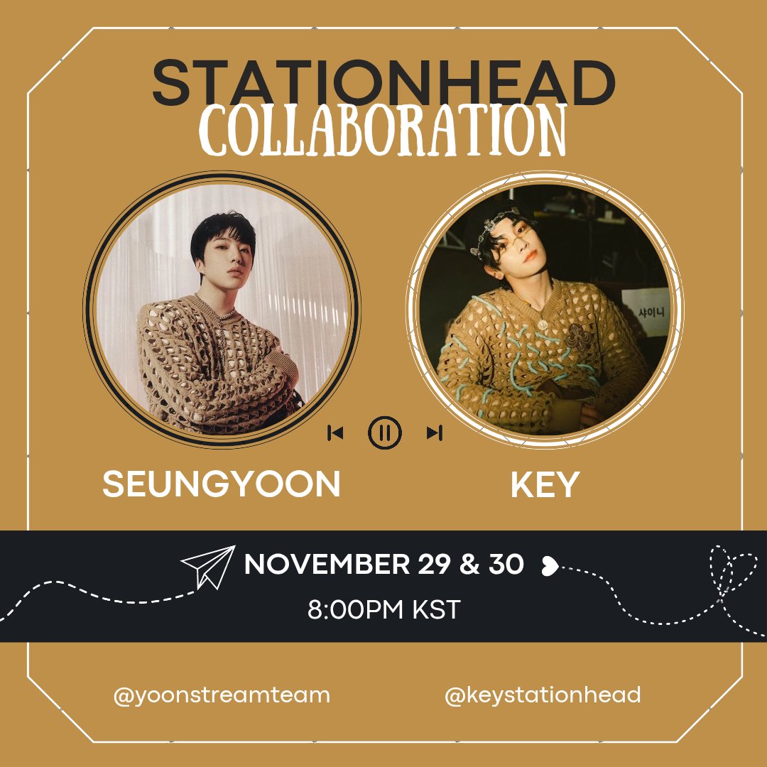 yoonstreamteam's tweet photo. UP NEXT THIS WEEKEND!

Set your alarms for what is sure to be a fun streaming collab with @keystationhead 💥

📌 29 Nov, Sat / 8pm KST
🎧 https://t.co/hMZApjQaqS

📌 30 Nov, Sun / 8pm KST
🎧 https://t.co/fRSdfmFzBH

#KANGSEUNGYOON #KEY
#WINNER #SHINee 
#강승윤 #위너 #키 #샤이니 https://t.co/UV8tEj6Wak