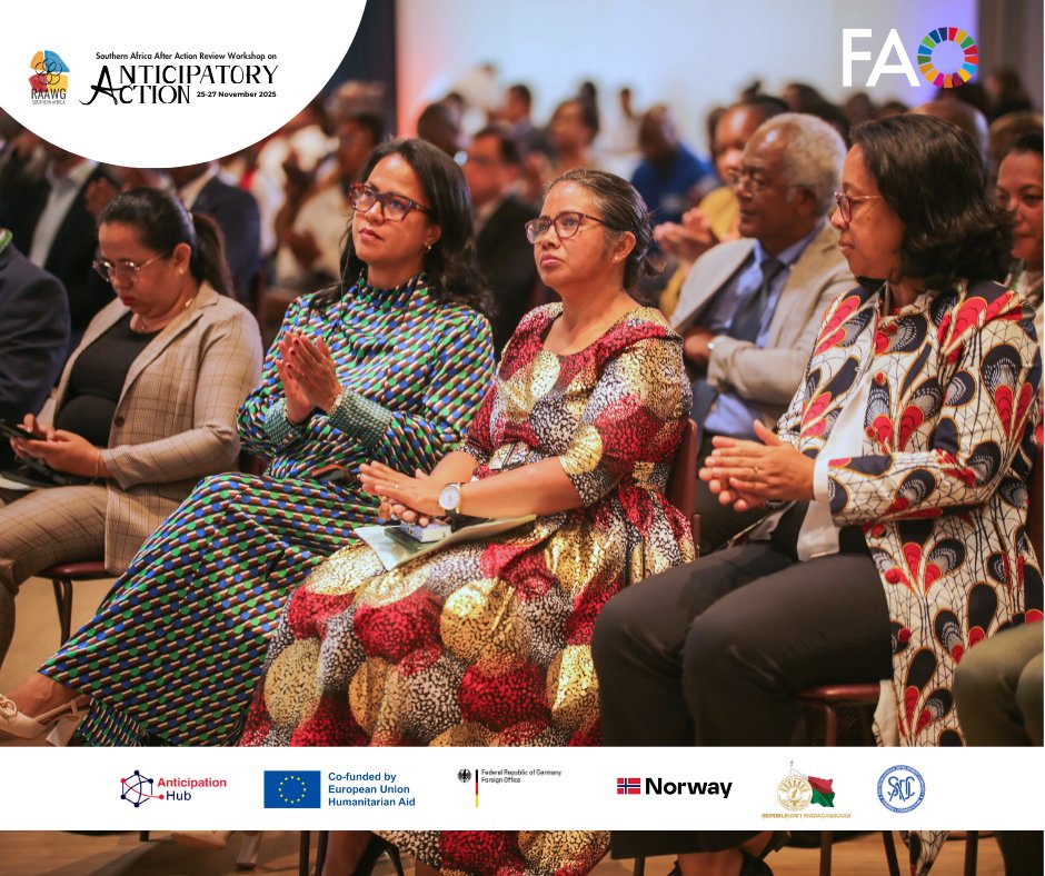 faosfsafrica's tweet photo. 1/5 🚨 Southern Africa After-Action Review (AAR) on Anticipatory Action!

15 @SADC_News  countries gather in Antananarivo to share lessons from recent activations and strengthen regional #resilience to complex crises. 

ANTICIPATE. INTEGRATE. ACT. #SouthernAfricaAAR2025 https://t.co/okqPlcDw6V