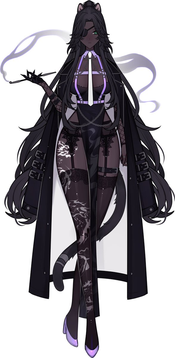 - bought someone’s old model as a package deal to start VTubing
- wanted something that felt more like “my own”
- got my hands on a design from #hiemsmoon
- her (unofficial) lore is coming from a poor background and fighting for her life (literally) to get where she is now