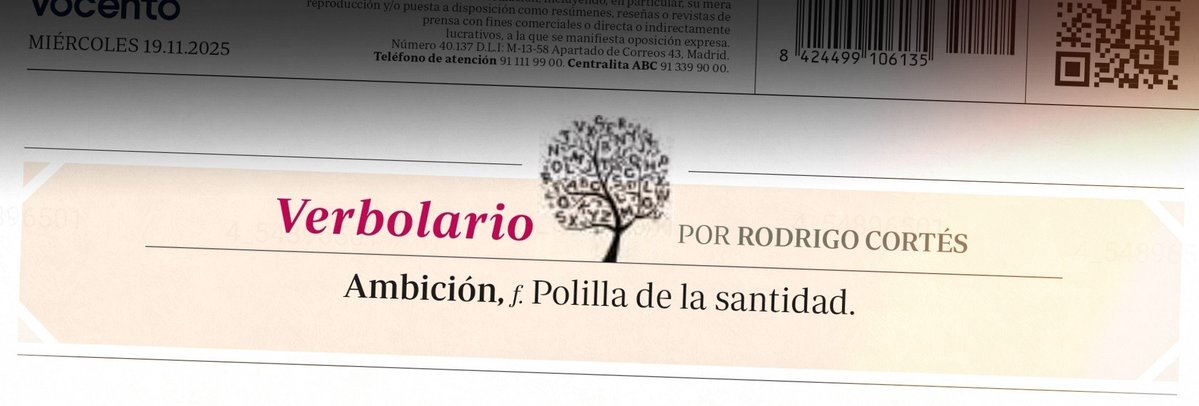 Verbolario's tweet image. «Ambición»; 19/nov/2025: voz n° MMMDCCXLII @rodrigocortes