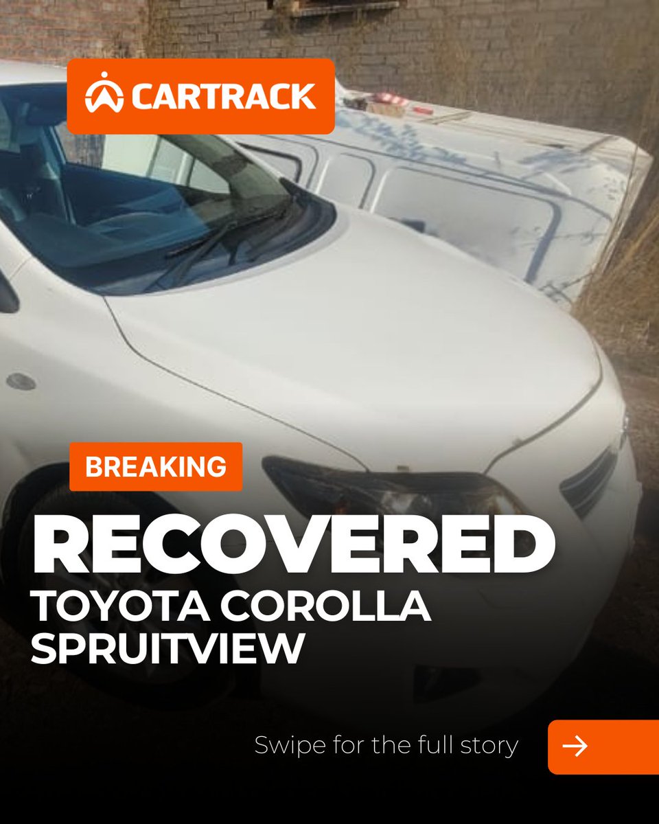 CartrackZA's tweet image. 🚨 The second that signal flashed, the adrenaline kicked in! 🚗💨

Cartrack’s Recovery Team sprang into action, tracking a stolen Toyota Corolla all the way to Spruitview with live IoT updates. One suspect was nabbed on the scene and handed over to the Gauteng Traffic Police. The…
