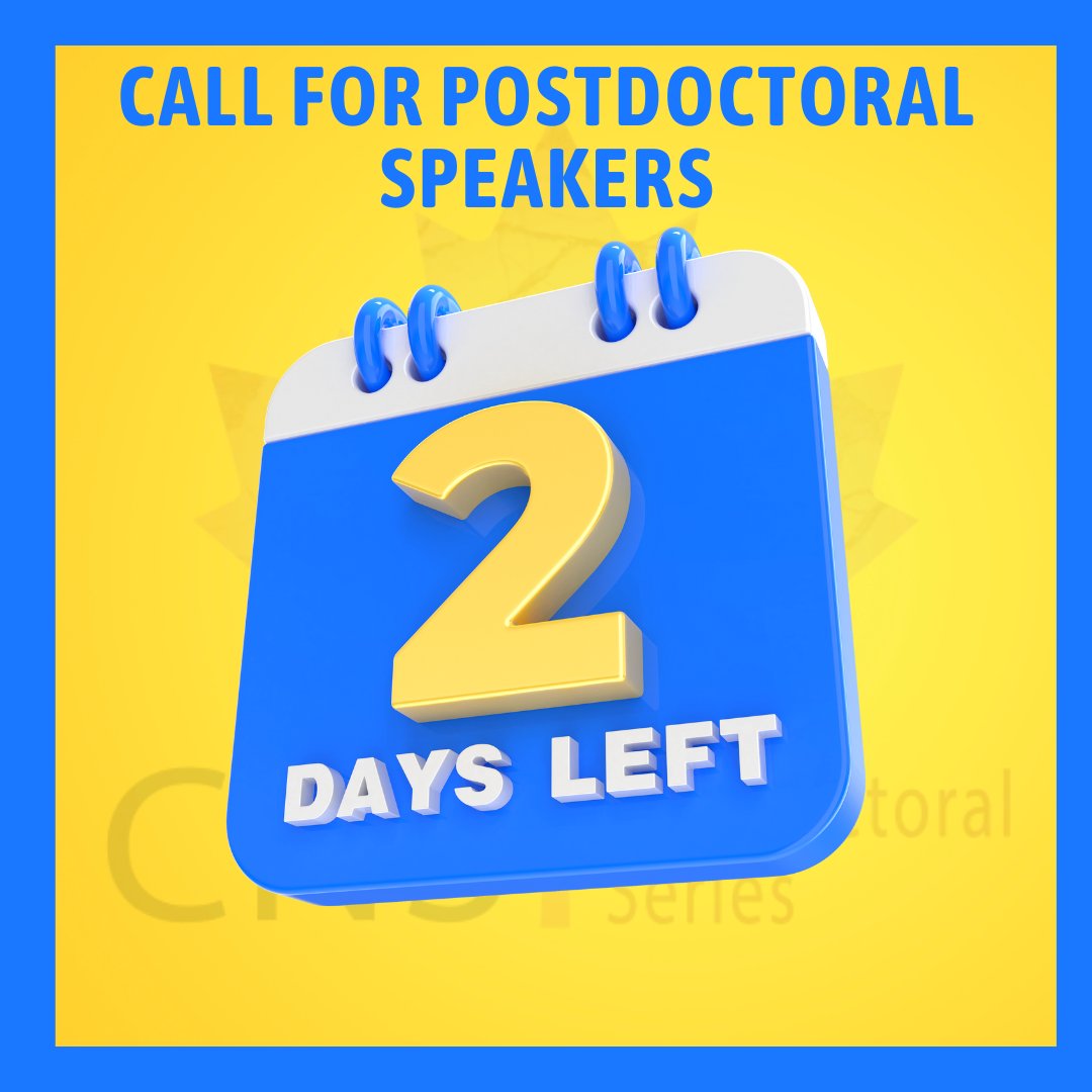 CNS_PDS's tweet image. Let&apos;s try this again... and btw, there is a $200 honourarium for all selected speakers 🤑
🟡
Deadline: Nov. 28, 2025
🟡
More details: tinyurl.com/72dmv4f8
🟡
Application: tinyurl.com/4h5atuvb
🟡
Mailing list: forms.gle/CJEGWiQ8SvkZ2d…
@CAN_ACN #postdoc #Neuroscience #speakers