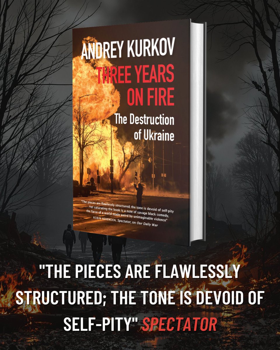 🔥📖

OUT NOW!

<a href="/AKurkov/">Andrei Kurkov</a>’s #ThreeYearsOnFire captures the devastation of war &amp; the strength of a nation fighting to survive. An essential record to unthinkable atrocities. Diaries have become the voice of the Ukraine people.

📖 bit.ly/3UPk5Lm

#BookTwitter