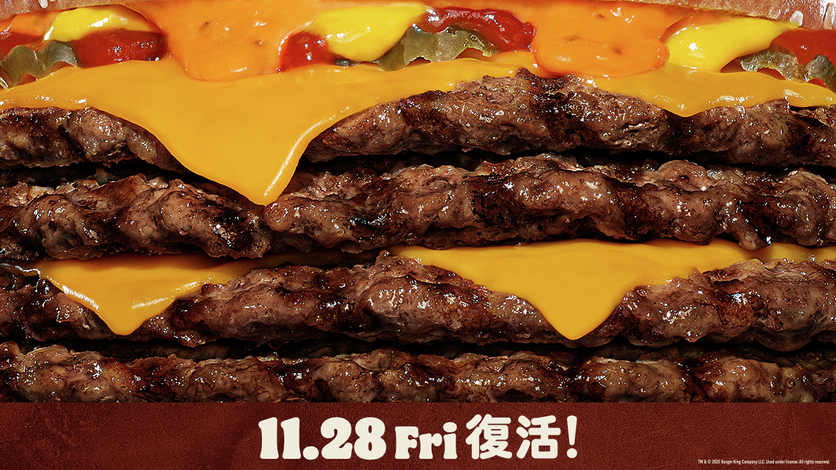 BURGERKINGJAPAN's tweet image. にんにく肉肉肉肉にんにく。

11/28(金)～復活！
#バーガーキング