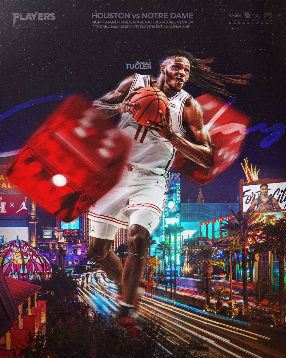 UHCougarMBK's tweet image. IT&apos;S 🏀 GAME DAY in LAS VEGAS! 🐾

🏀 vs Notre Dame
🕝 2:30 pm CST / 🕧 12:30 pm PST
📍 @MGMGrand Garden Arena

🔗 linktr.ee/uhcougarmbk
📺 @TNTSportsUS
📻 @KPRCradio 950 AM | Varsity Network app | @SIRIUSXM app
📊 @StatBroadcast

#ForTheCity x #GoCoogs