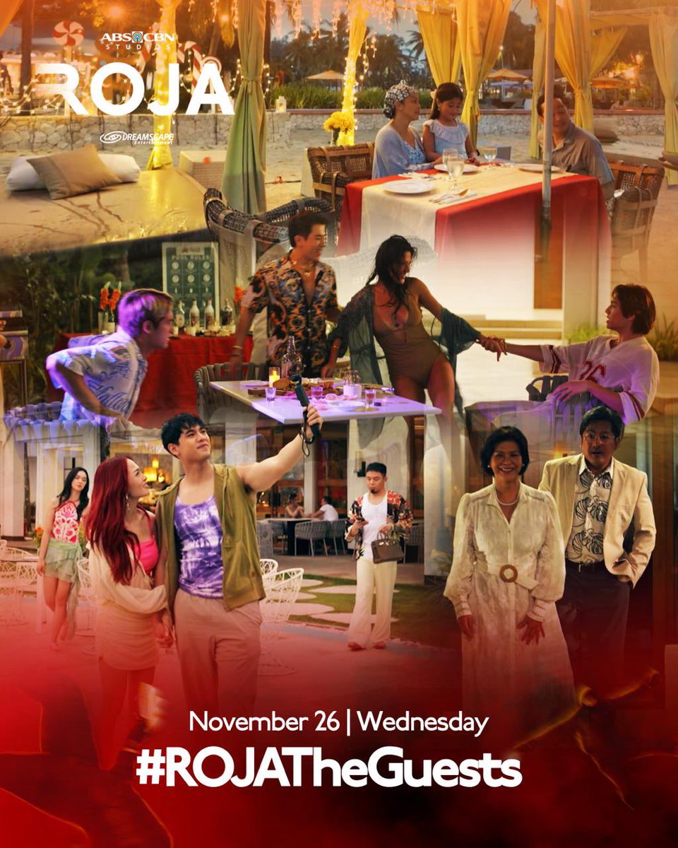 DreamscapePH's tweet image. Makikilala na ang mga bisita ng La Playa Roja! Huwag palalagpasin ngayong Miyerkules ng gabi sa #ROJATheGuests 🩸

#ROJA Weeknights, 8:45PM sa Kapamilya Channel, Kapamilya Online Live, A2Z, at TV5! Mapapanood din sa iWant at Netflix!