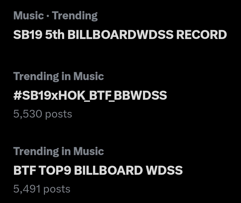 SoundBreakPH's tweet photo. Buti nawala na yong kay pinuno, hnd na tlg kasya beh! 😅

SB19 5th BILLBOARDWDSS RECORD
BTF TOP9 BILLBOARD WDSS
@SB19Official #SB19
#SB19xHOK_BTF_BBWDSS

FELIP POWERS UP ATG
@felipsuperior #FELIP 
#WePlayHereWithFELIP

STELL PLAYS HERE
@stellajero_ #Stell
#StellBringsTheFinalAct https://t.co/deL7H8Wtkt