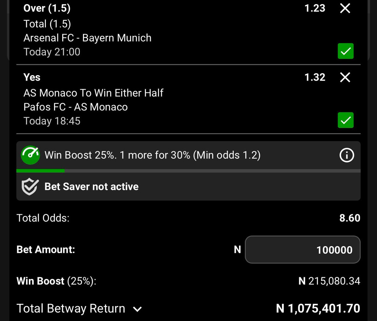 100K to boom 1M on <a href="/Betway_Nigeria/">Betway Nigeria</a> 

10ODD👉🏾 BW23F0E5C3

5ODD👉🏾 BW23F0FF0F

Don't have an account yet? 
Register here 👉🏾👉🏾 betwayplay.org/api/bossbet22

Promo Code👉🏾👉🏾 bossbet22