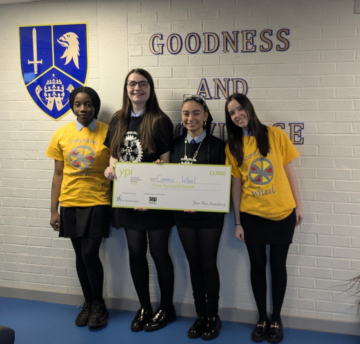 johnpaulacademy's tweet photo. Well done to our @ypi_scotland winners for 2025. A wonderful presentation from the team and worthy winners for @common_wheel. Thank you to all the  participants who presented brilliantly for their chosen charities. 
#GoodnessandKnowledge https://t.co/6K6ga0ls7m
