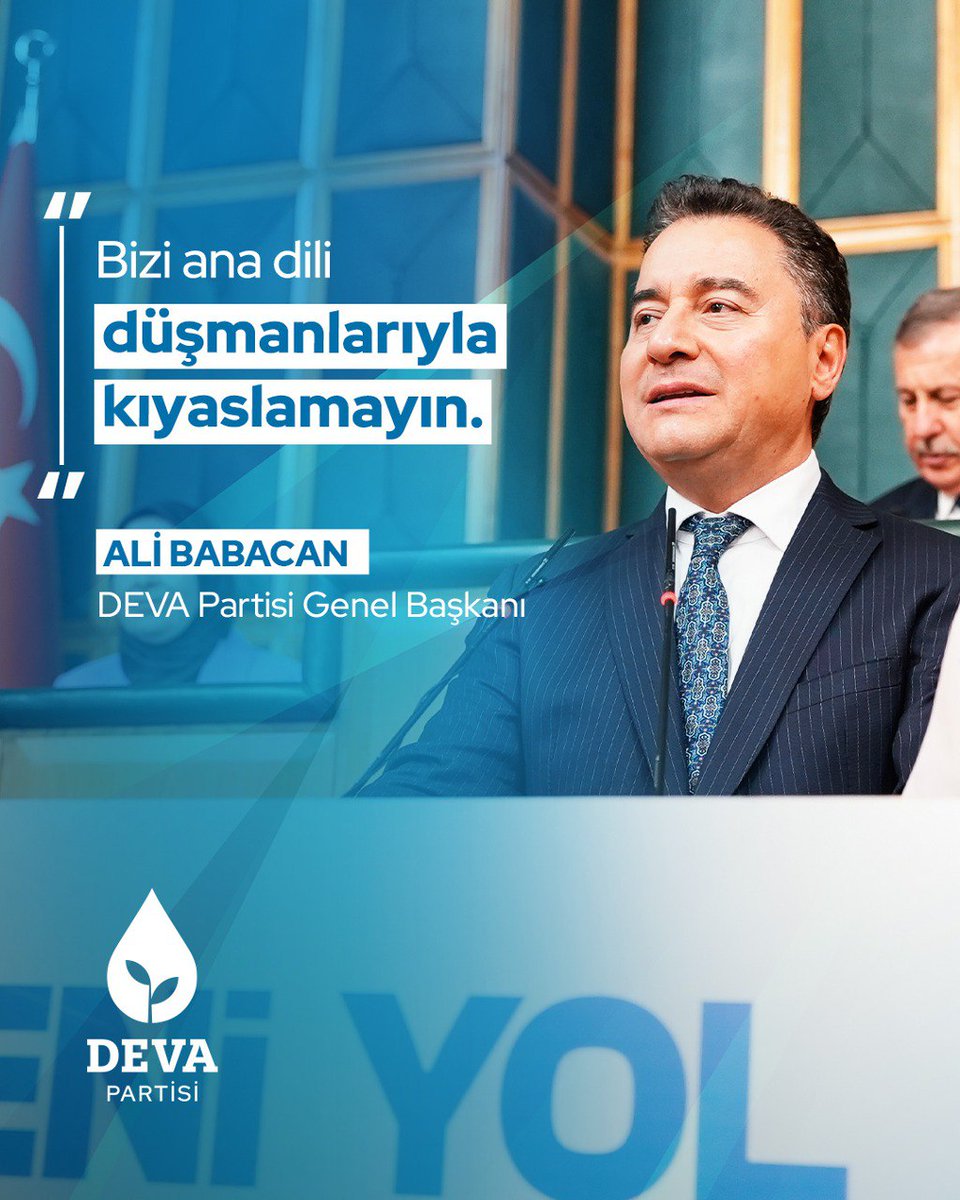 Ali Babacan: “Bizi, tahammülsüzlerle, hoyratlarla karıştırmayın.

Bizi, kendinden olmayana şaşı bakanlarla karıştırmayın.

Bizi, ana dili düşmanlarıyla, alfabe düşmanlarıyla kıyaslamayın.

Biz, Türkiye; Doğusuyla Batısıyla, Türk'üyle Kürt'üyle bir olsun diye çalışıyoruz.”