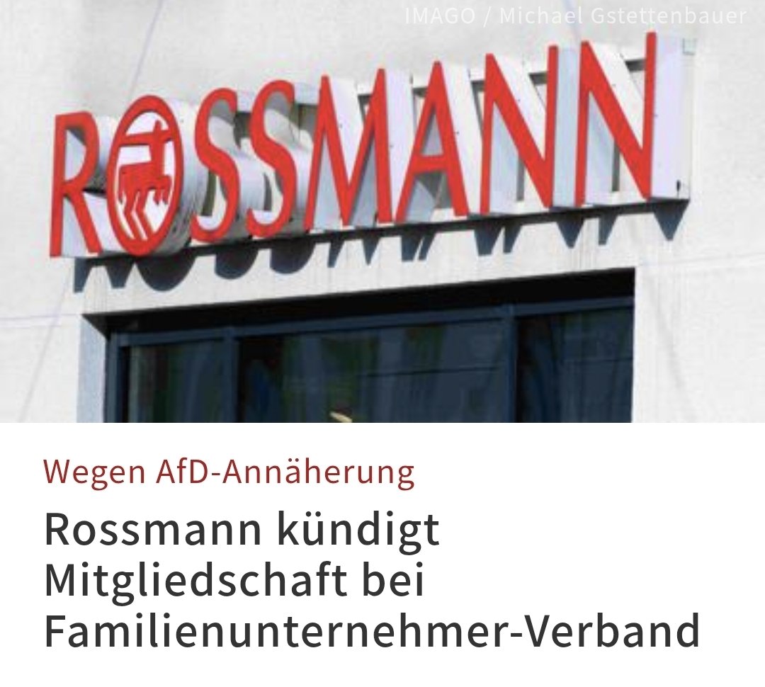 DeMoler6's tweet image. Liebe Rossmann Team, warum nicht gleich der AFD Wähler direkt drohen?