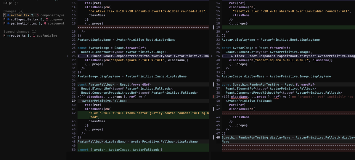 syscalm's tweet image. there already was a plugin called diffview which does the same