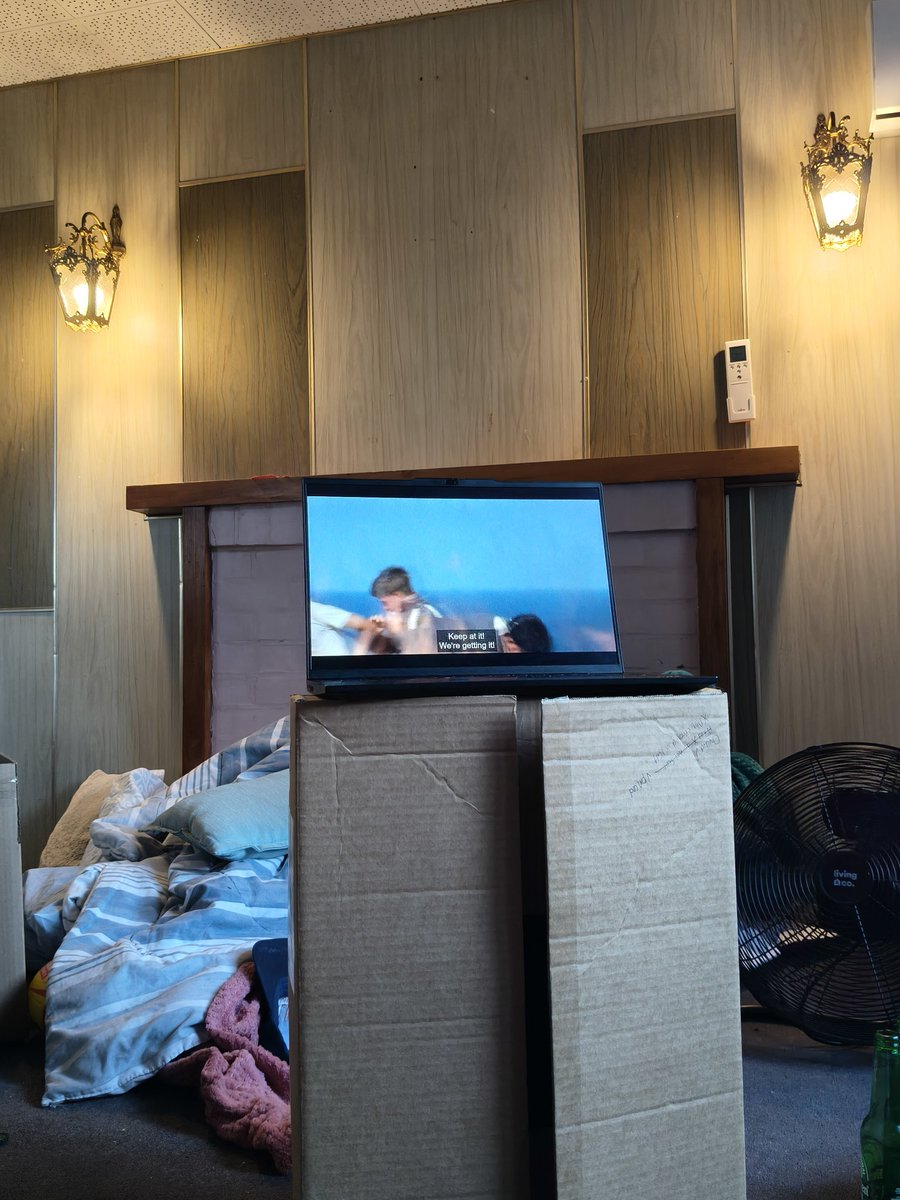 Middle of moving out type shit. We already moved the TV so laptop and lord of the flies will do ig.

The bro reckons he's got the skills to survive the island 👀
