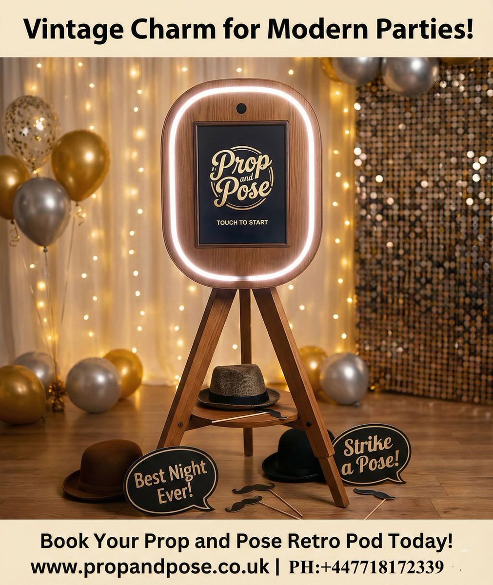 propandposeuk's tweet image. Add vintage charm to your next event with the Prop and Pose Retro Pod! 🎉📸 Perfect for weddings, parties &amp;amp; corporate nights. Capture unforgettable moments in style.
Book now: propandpose.co.uk/bookings/ 
ph: +447718172339 ✨ 

#EventEntertainment #PhotoBoothFun #PropAndPose