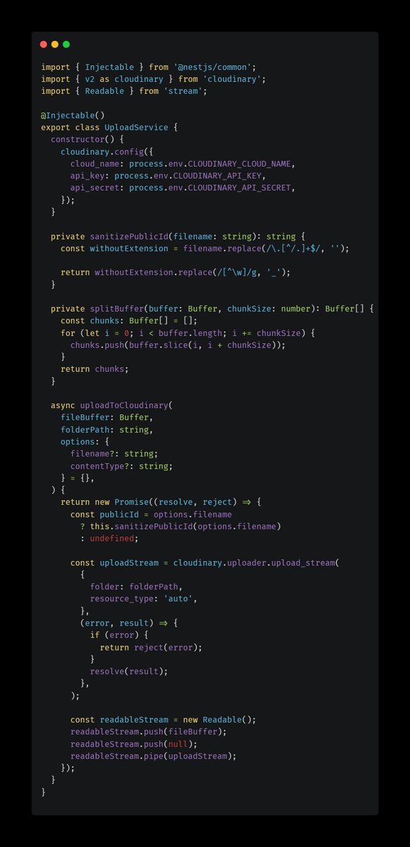 i_am_hasashi's tweet image. Day 17/100: Product image storage done right! 🖼️

Implemented Cloudinary integration for all media uploads. Crucially, we used a Stream-based approach in the NestJS Service.

Saves memory and CPU.

Handles large files efficiently.

Keeps the backend fast and scalable.