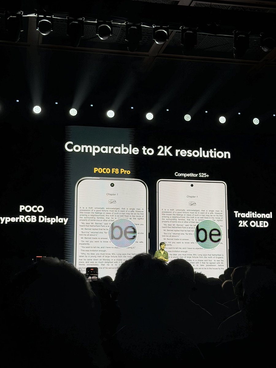 ZONEofTECH's tweet image. POCO just introduced their HyperRGB display. 

1.5K resolution with a better sub-pixel sharpness than 2K. 

#POCOF8Series #POCOF8Ultra #UltraPowerAscended