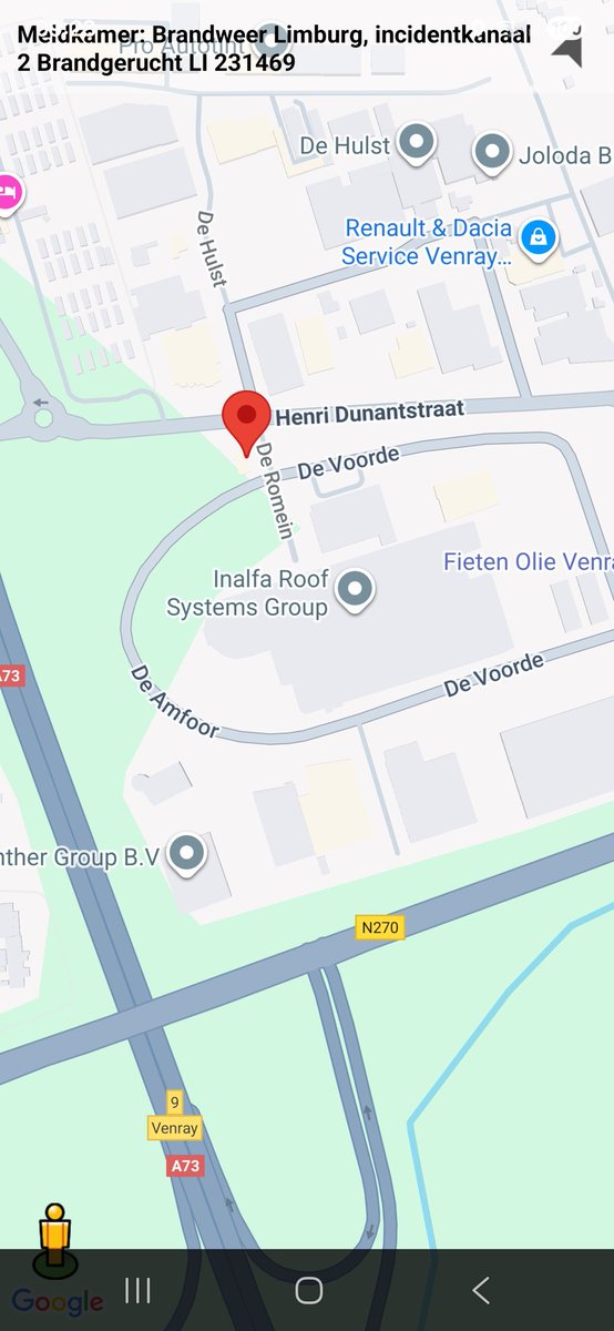 Brandgerucht in Oostrum