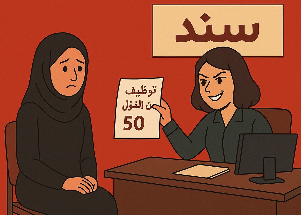 انتشرت مؤخرًا ممارسات خطيرة يقوم بها بعض مكاتب سند عبر جهات غير مخوّلة، حيث يتم تسجيل الباحث — وخاصة النساء — في “وظيفة من المنزل” مقابل 50 ريالًا فقط شهريًا.
وهذا المبلغ المتدنّي ليس مجرد استغلال فحسب، بل هو مخالفة صريحة للحد الأدنى للأجور في سلطنة عمان، والذي يبلغ 325 ريالًا.